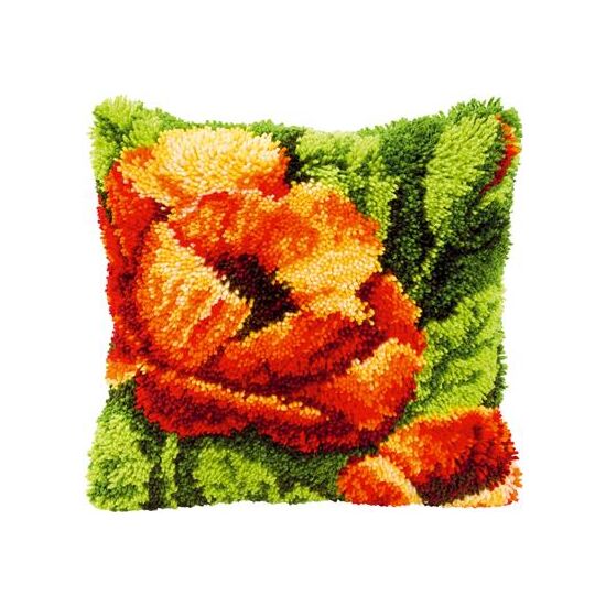 Oranje bloem knoopkussen - Vervaco knooppakket | HobbyGigant