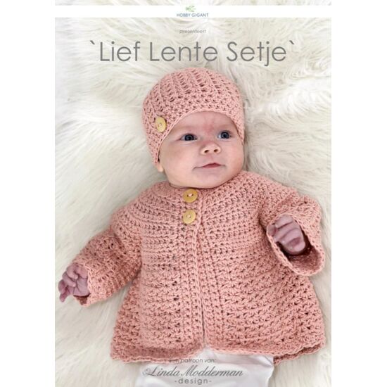 Babyvestje haken - meisjesset met vestje en mutsje | haakpatroon Linda Modderman