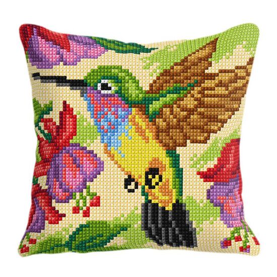 Kolibrie - Borduurkussen - borduurpakket Orchidea | HobbyGigant