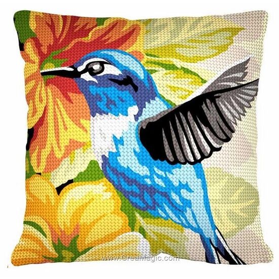 Kolibrie Borduurkussen - SEG de Paris borduurpakket | HobbyGigant