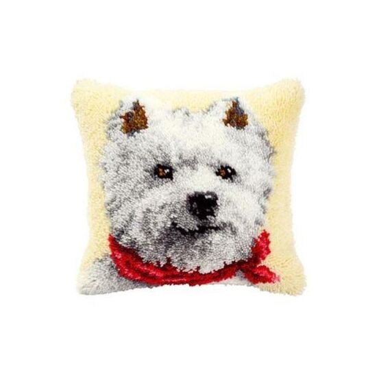 Hond Westie knoopkussen - Vervaco knooppakket | HobbyGigant