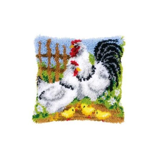 Kippenfamilie knoopkussen - Vervaco knooppakket