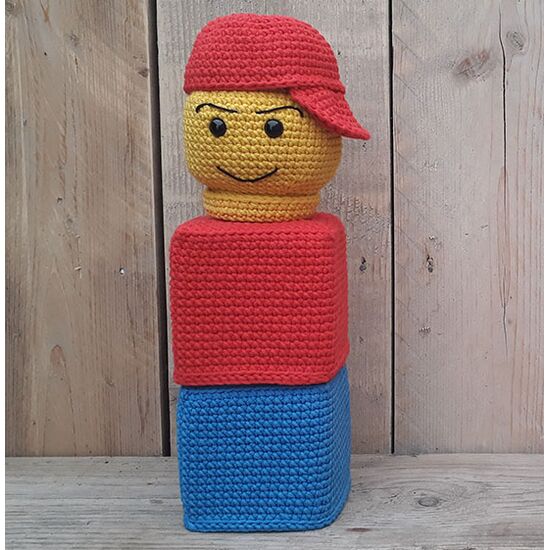 Lego stapelpop haken - haakpatroon Lego