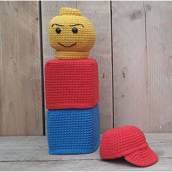 Lego stapelpop haken - haakpatroon Lego