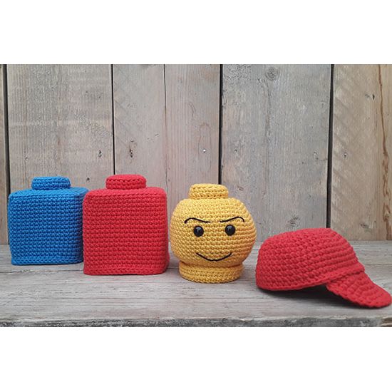 Lego stapelpop haken - haakpatroon Lego