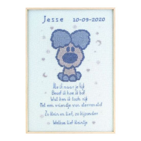 Woezel en Pip geboortetegel borduurpakket - Pako 271.042