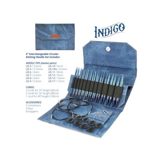 Lykke Indigo verwisselbare rondbreinaalden set 12,5 cm (5")