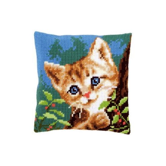 Kat in boom borduurkussen - HobbyGigant