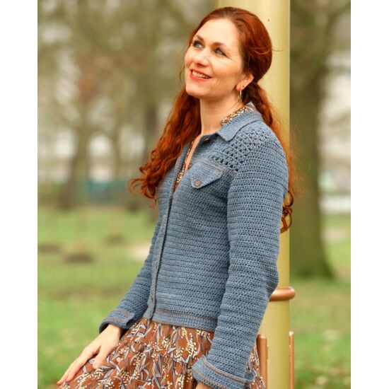 Jeans jasje haken - haakpatroon Linda Modderman