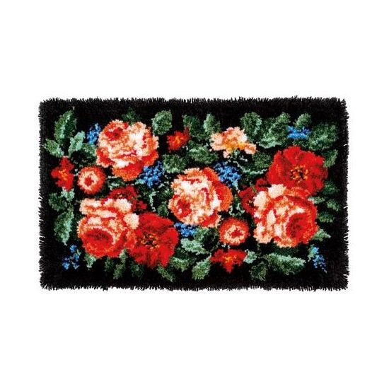 Stamrozen knooptapijt - Vervaco Knooppakket-Hobbygigant