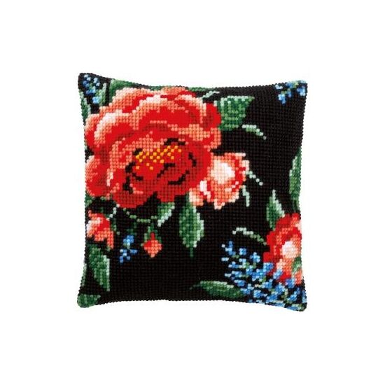 Klimroos borduurkussen - Vervaco borduurpakket-HobbyGigant