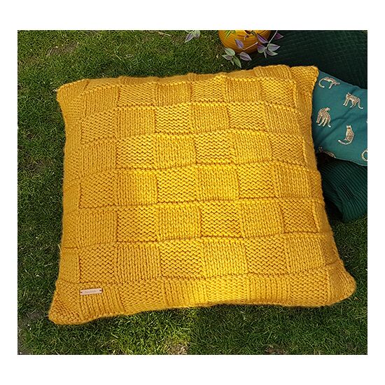 Lounge kussen breien 80 x 80 cm - breipatroon Lounge kussen breien 80 x 80 cm - breipatroon