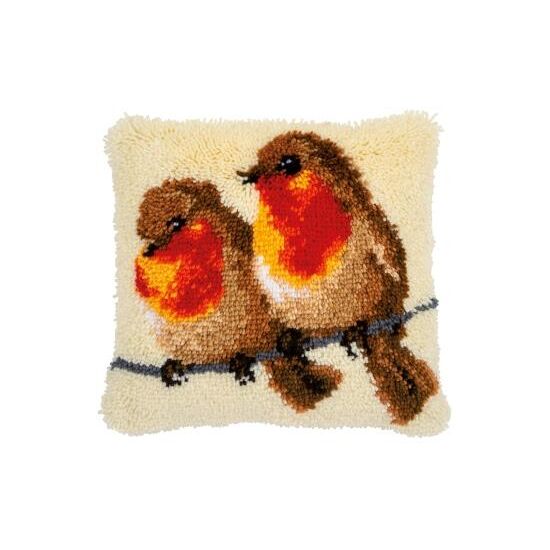 2 Roodborstjes knoopkussen - Vervaco knooppakket-HobbyGigant