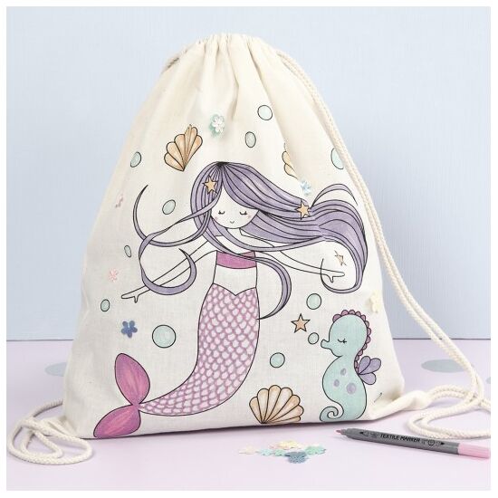 Knutselpakket 'Kleur je eigen tas' - Rugtasje met textielstiften