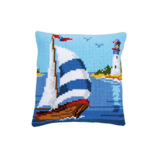 Zeilboot borduurkussen - Vervaco borduurpakket | HobbyGigant