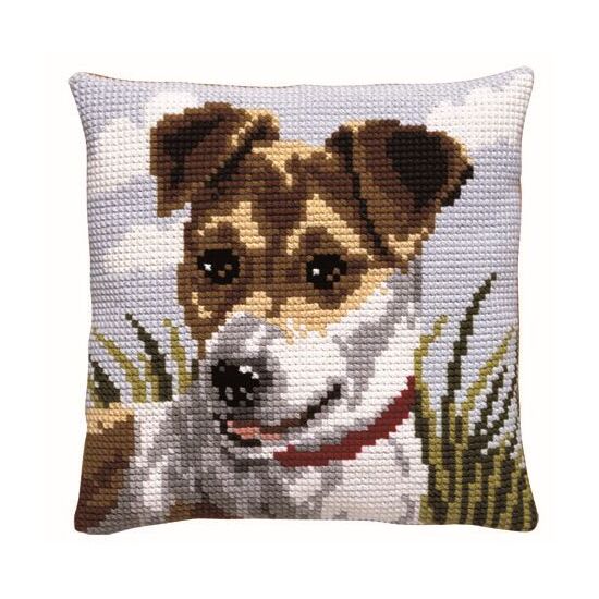 Jack Russel borduurkussen - PAKO borduurpakket | HobbyGigant
