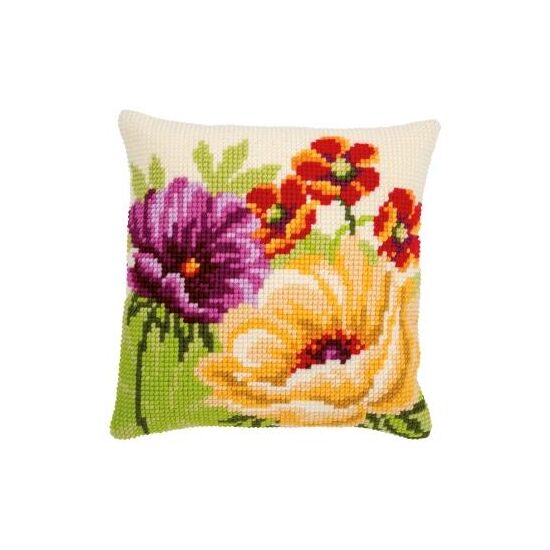 Zomerbloemen borduurkussen - Vervaco borduurpakket | HobbyGigant