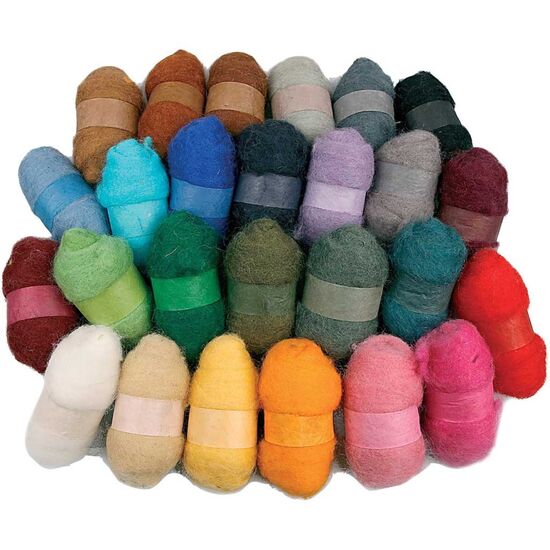 Gekaarde viltwol pakket kleuren assorti - Creotime | HobbyGigant