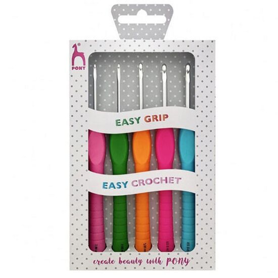 Haaknaalden set met easy grip Pony 2 - 4 mm | HobbyGigant