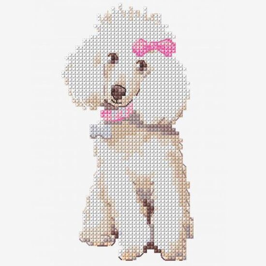 kruissteek borduurpatroon Poedel - DMC  | hobbygigant.nl