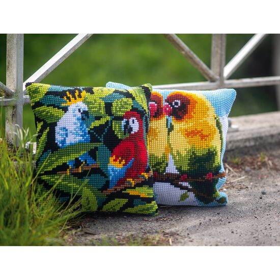 Tropische vogels borduurkussen - Vervaco borduurpakket | HobbyGigant