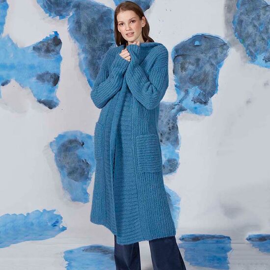 Maxi damesvest breien - Lang Yarns Suri Alpaca breipakket | hobbygigant.nl