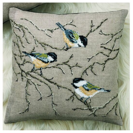 Pimpelmezen borduurkussen - Permin Scandinavian art needlework telpatroon borduurpakket | HobbyGigant