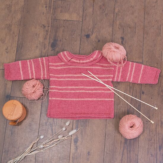 Kindertrui mét of zonder kraag breien - FairMade breipakket | hobbygigant.nl