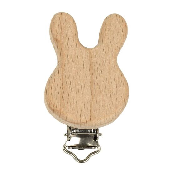 Houten speenclip Konijn vorm - 2 stuks | hobbygigant.nl