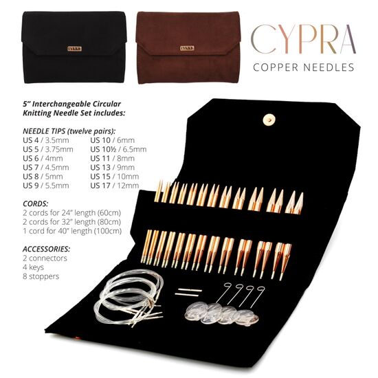 Lykke Cypra verwisselbare rondbreinaalden set 12,5 cm (5") bruin | HobbyGigant