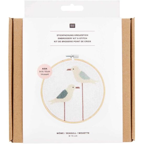 Meeuwen borduurpakket met borduurring - Rico Design telpatroon | HobbyGigant