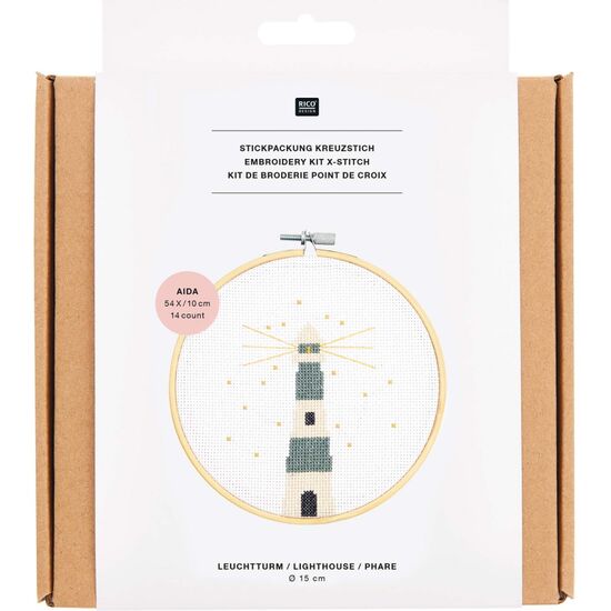 Vuurtoren borduurpakket met borduurring - Rico Design telpatroon | HobbyGigant