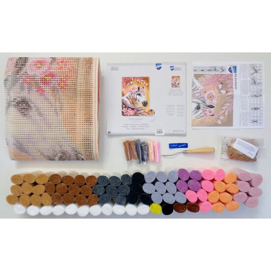 Paard met bloemen knooptapijt - Vervaco Knooppakket | HobbyGigant