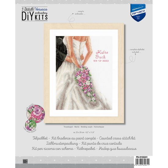 Trouwkoppel borduurpakket - Vervaco telpatroon | HobbyGigant