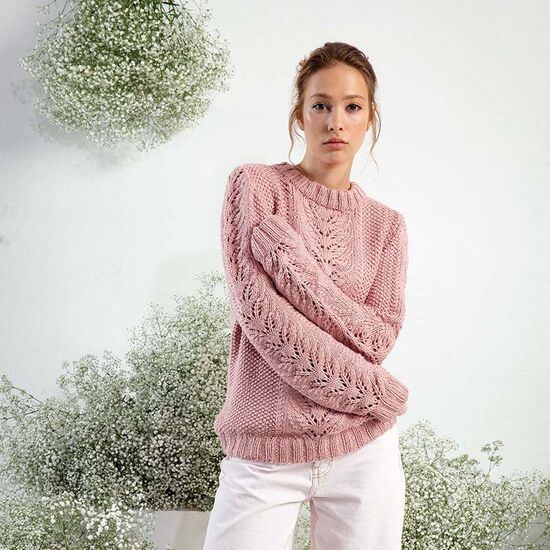 Katoenen damestrui met ajour patroon breien - Lang Yarns Amira breipakket | hobbygigant.nl
