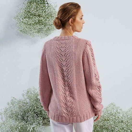 Katoenen damestrui met ajour patroon breien - Lang Yarns Amira breipakket | hobbygigant.nl
