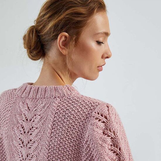 Katoenen damestrui met ajour patroon breien - Lang Yarns Amira breipakket | hobbygigant.nl