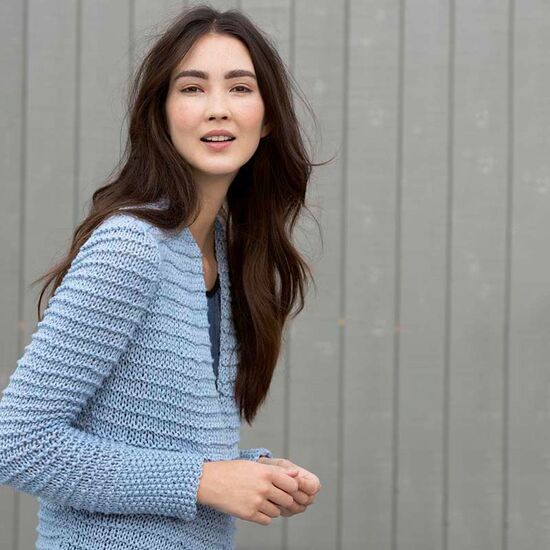Katoenen damesvest met ribbels breien - Lang Yarns Amira breipakket | hobbygigant.nl