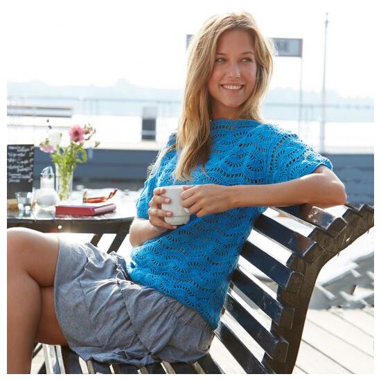 Dames top met golfpatroon haken - Hobby Gigant haakpakket  | hobbygigant.nl