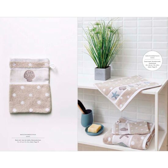 Badlaken beige met stippen met borduurrand | Rico Design | HobbyGigant