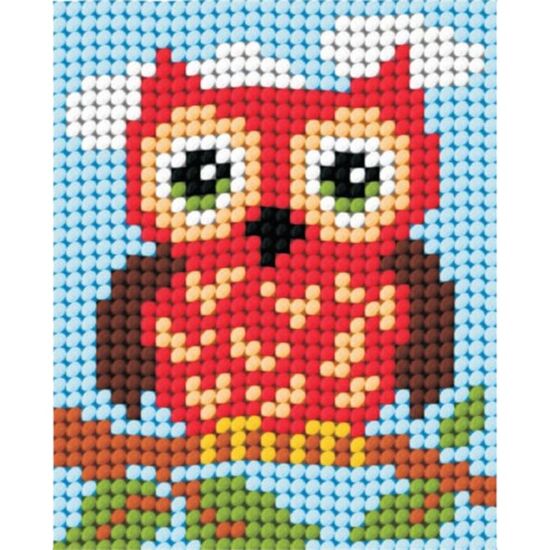 Kinderborduurpakket uiltje - Deco-Line |  borduren kinderen | hobbygigant.nl