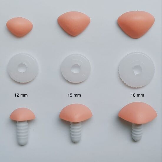 Veiligheidsneusjes soft roze - per 3 stuks | veiligheidsogen en -neuzen | hobbygigant.nl