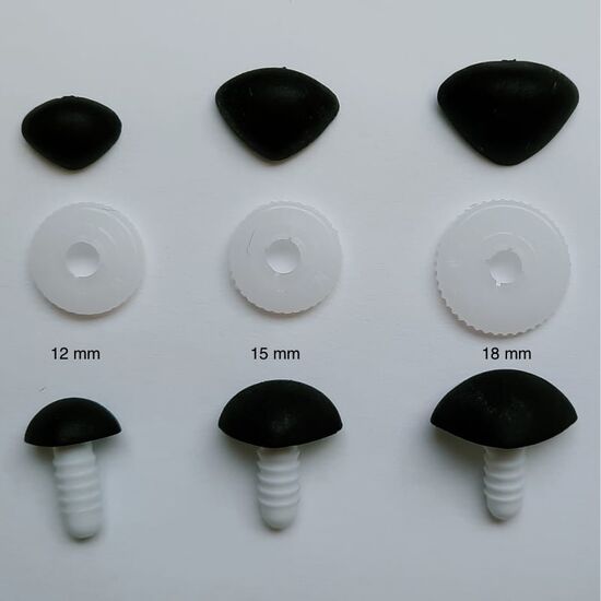 Veiligheidsneusjes soft zwart - per 3 stuks | veiligheidsogen en -neuzen | hobbygigant.nl