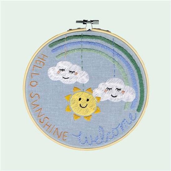 Borduurpakket Hello sunshine blauw - ReStyle | borduurpakketten | hobbygigant.nl