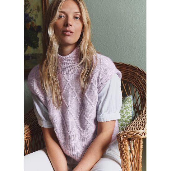 Spencer met ruitpatroon breien - Lana Grossa Alpaca Pelo breipakket | hobbygigant.nl