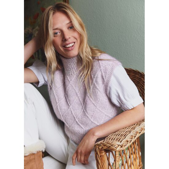 Spencer met ruitpatroon breien - Lana Grossa Alpaca Pelo breipakket | hobbygigant.nl