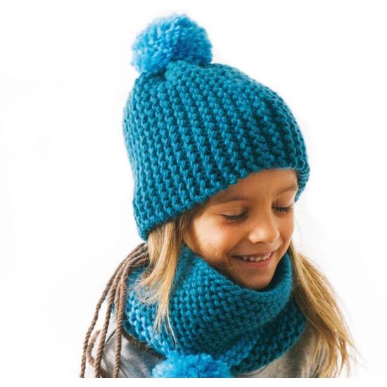 Kindermuts in ribbelsteek breien - breipatroon