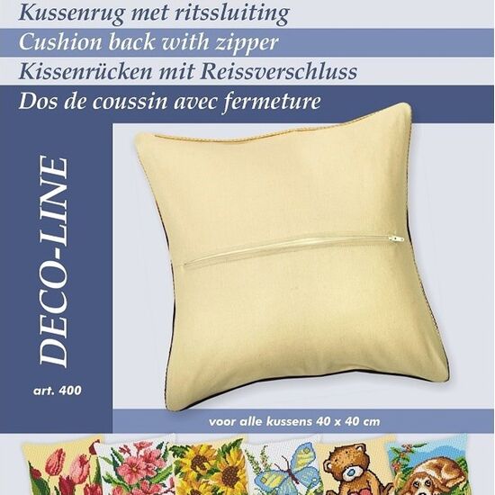 Kussenrug met ritssluiting ecru - Deco-Line | kussen borduren | hobbygigant.nl