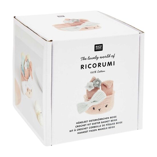 Ricorumi paasmandje konijn haakpakket - Beige | Pasen haken | hobbygigant.nl