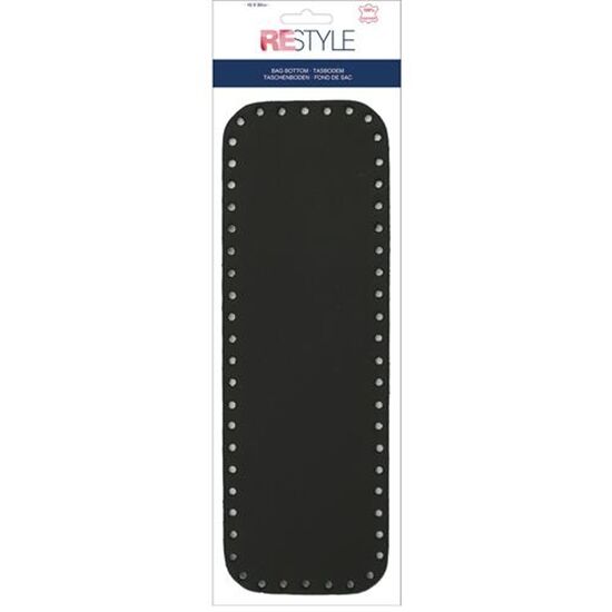 Leren tassenbodem zwart - 10x30 cm | tassenbodems | hobbygigant.nl